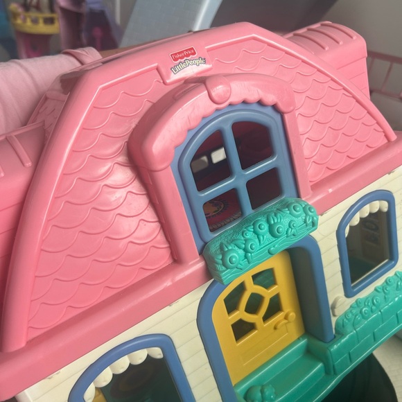 Fisher-Price Little People Vintage Pink and Teal Playhouse 2002 - Picture 13 of 13
